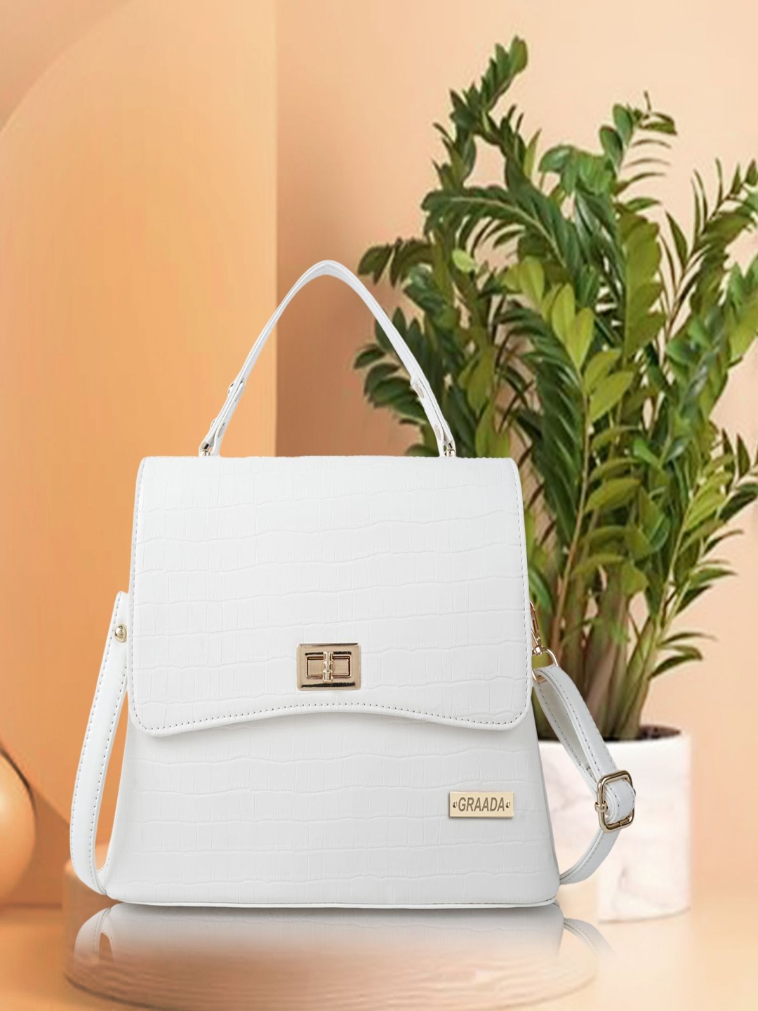 

GRAADA Structured Satchel, White