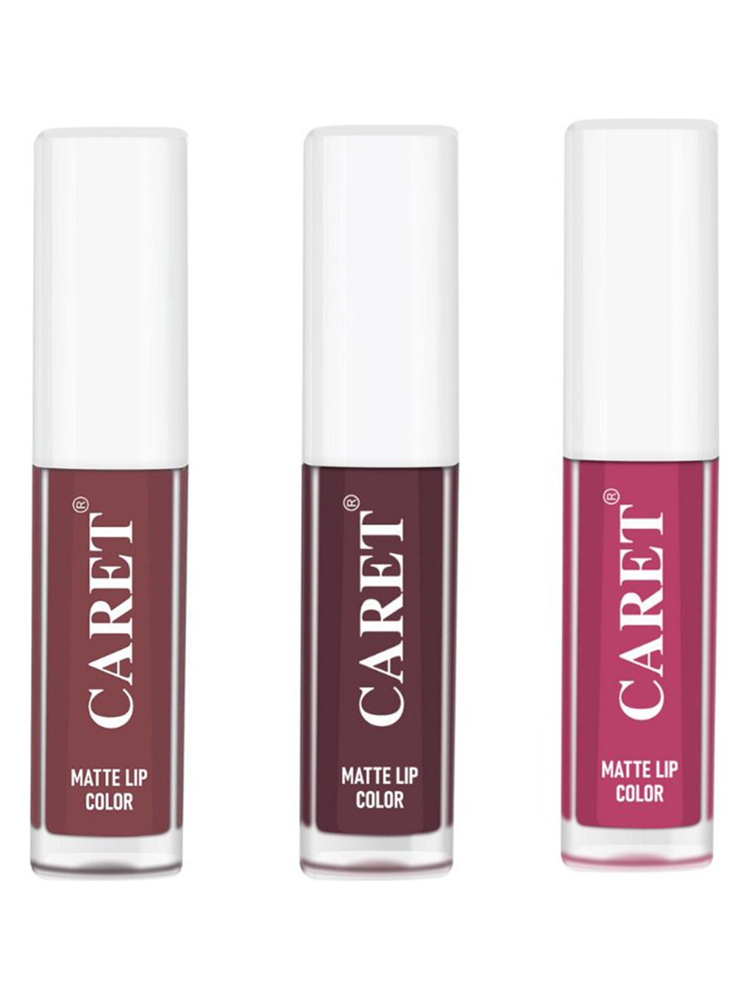 

CARET ORGANIC Set Of 3 Super-Pigmented Liquid Matte Lipsticks - 2 ml Each - 1 - 7 - 8, Pink