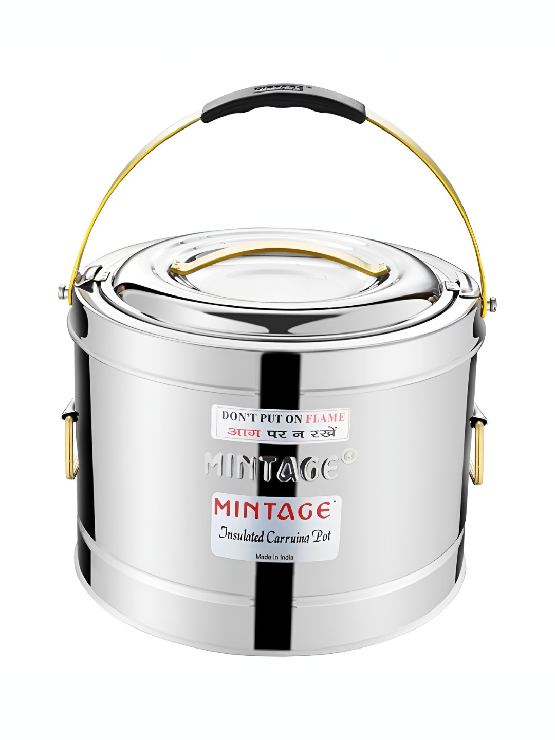 

Mintage Silver-Toned Stainless Steel Dishwasher and Microwave Safe Container