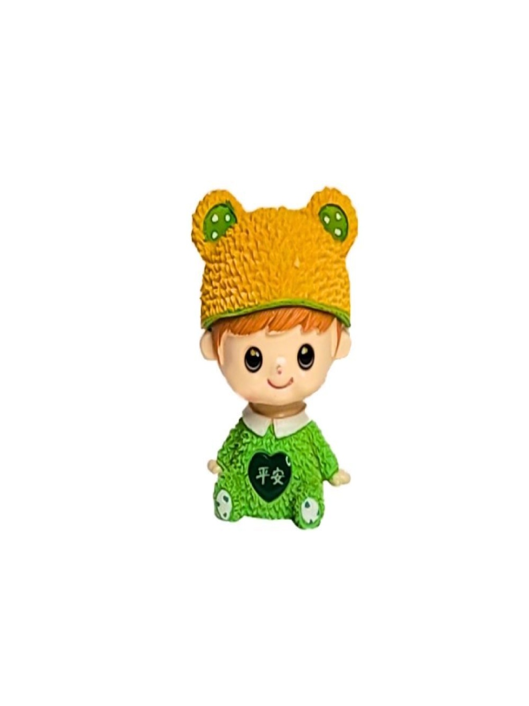 

Wonderland Imported Resin Cartoon Boy Shaking Head Figurine Showpiece, Green