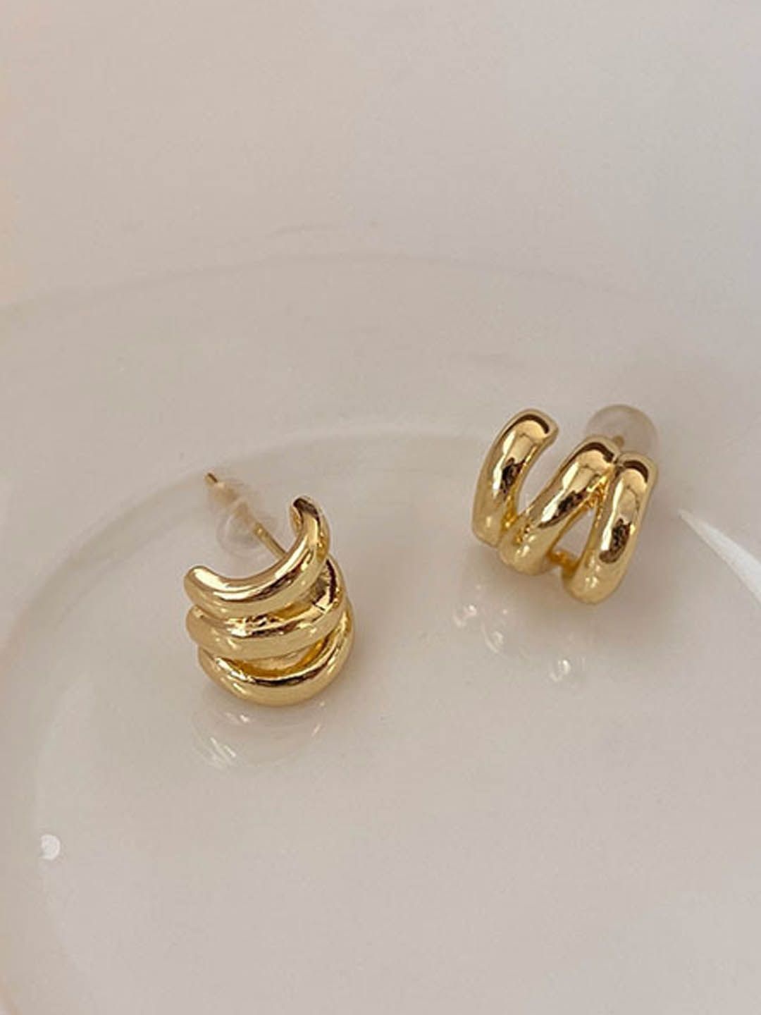 

StyleCast Contemporary Shaped Studs, Gold