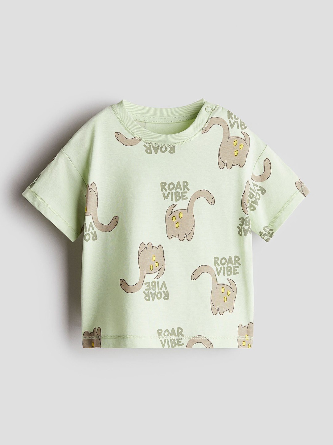 

H&M Printed Cotton T-shirt, Green
