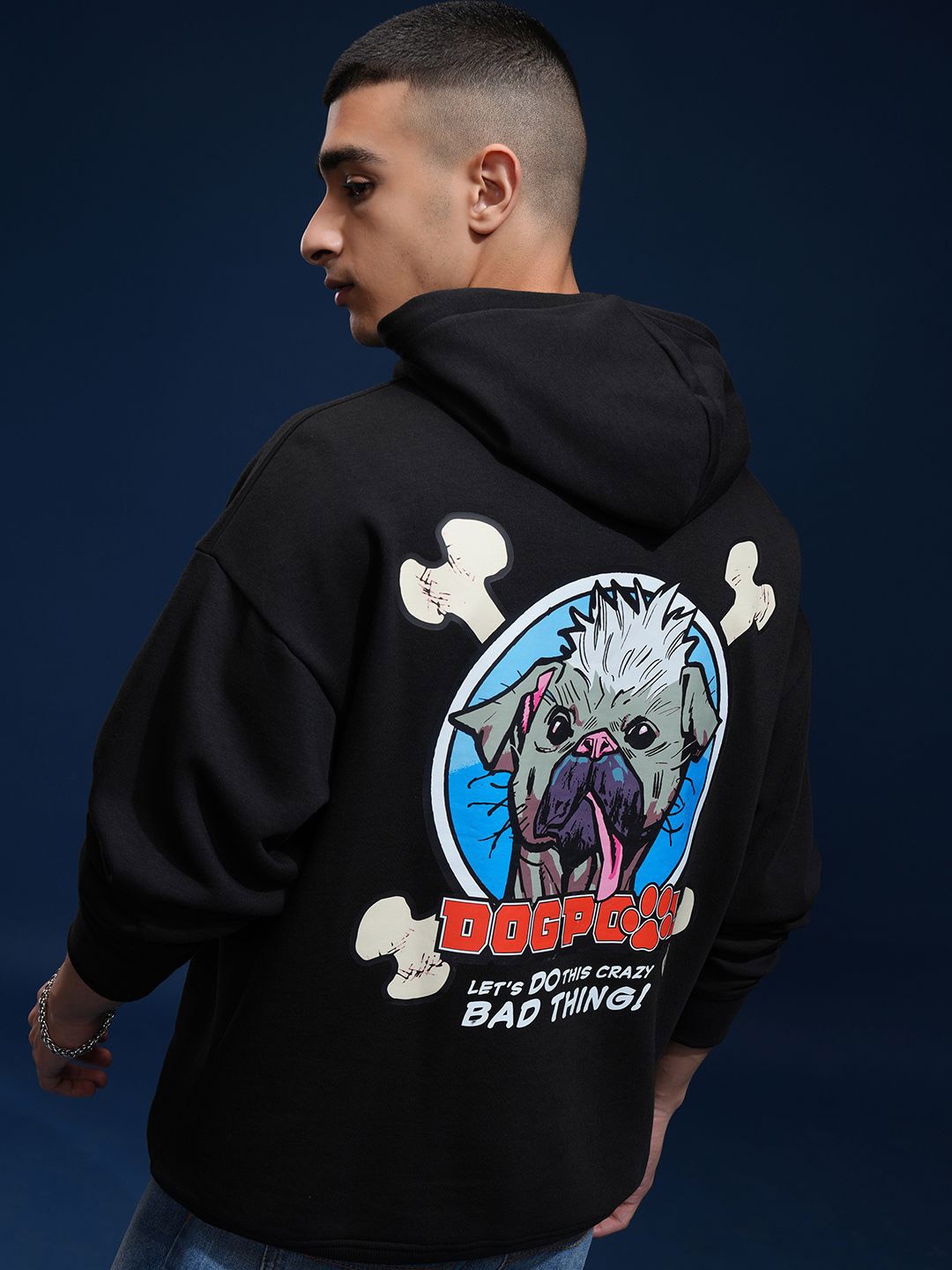 

HIGHLANDER Marvel Men Oversized Drop Shoulder Hoodie Sweatshirt, Black
