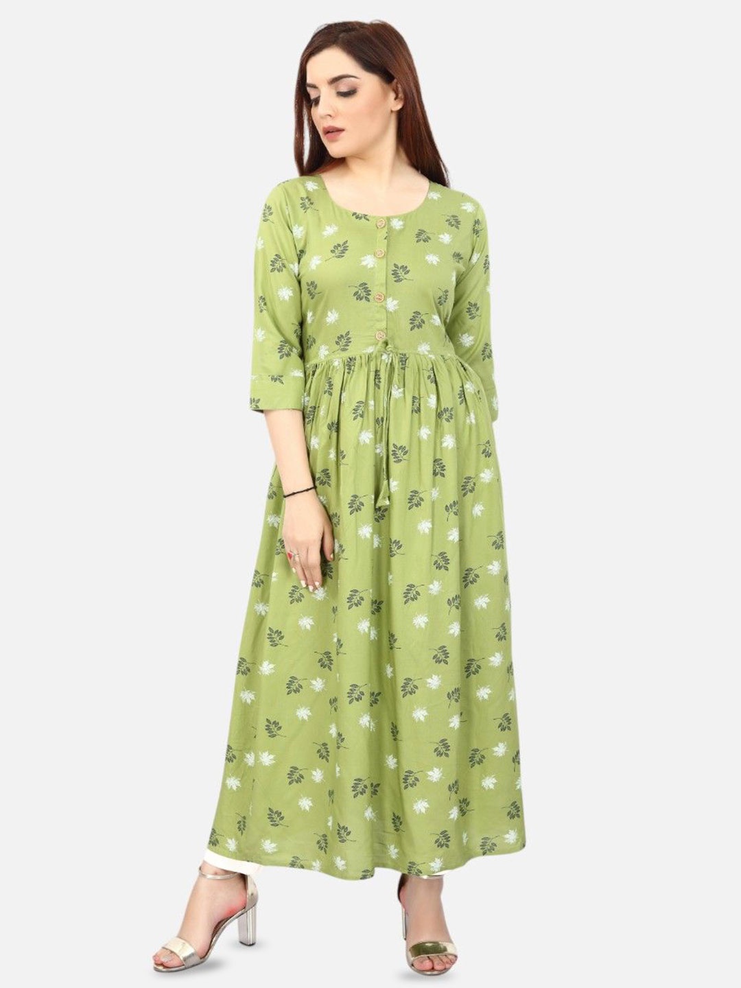 

Biyu Women Floral Printed Kurta, Green