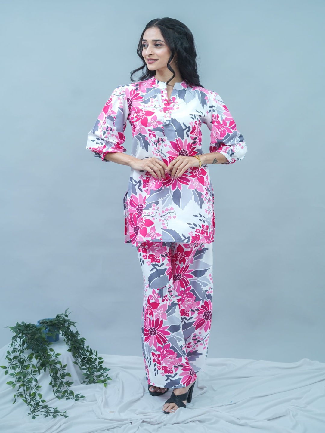 

GO BOUJEE Printed Shirt With Trouser Co -Ords, Multi
