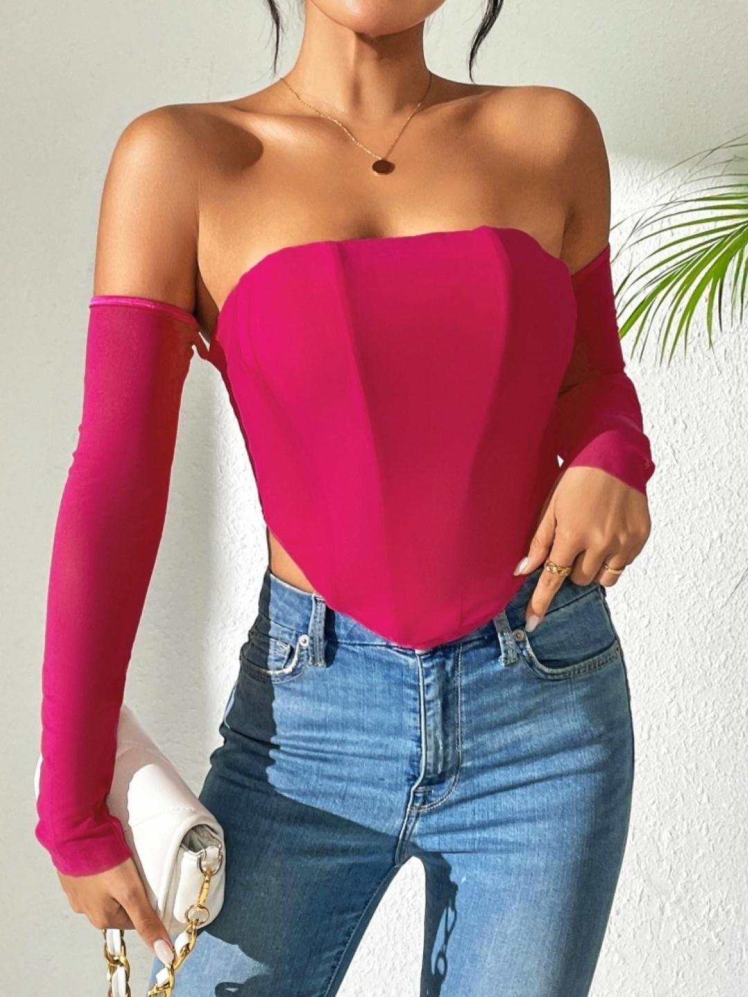

StyleCast Women Off-Shoulder Crop Top, Pink
