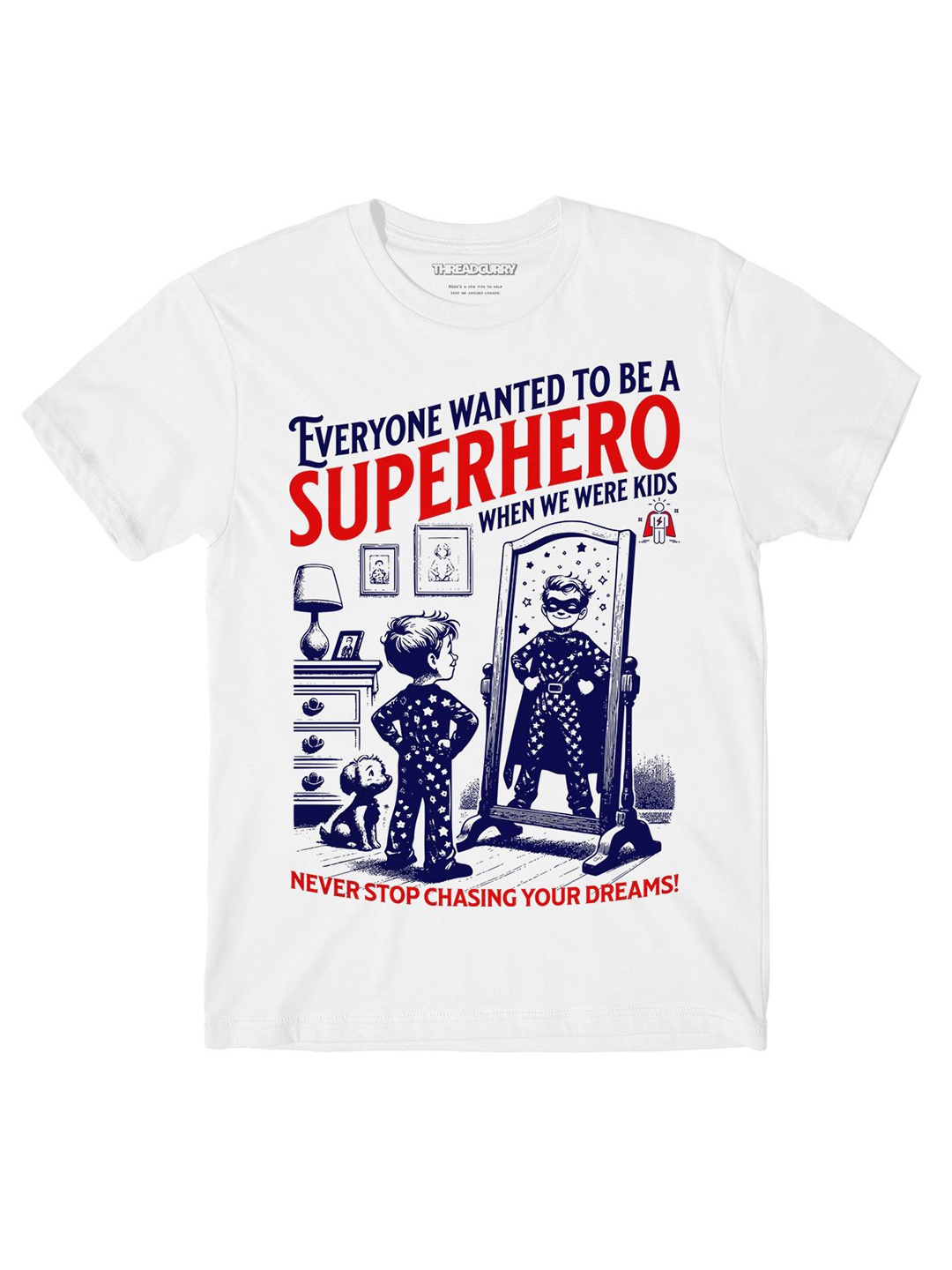 

THREADCURRY Boys Graphic Printed Round Neck Cotton T-shirt, White