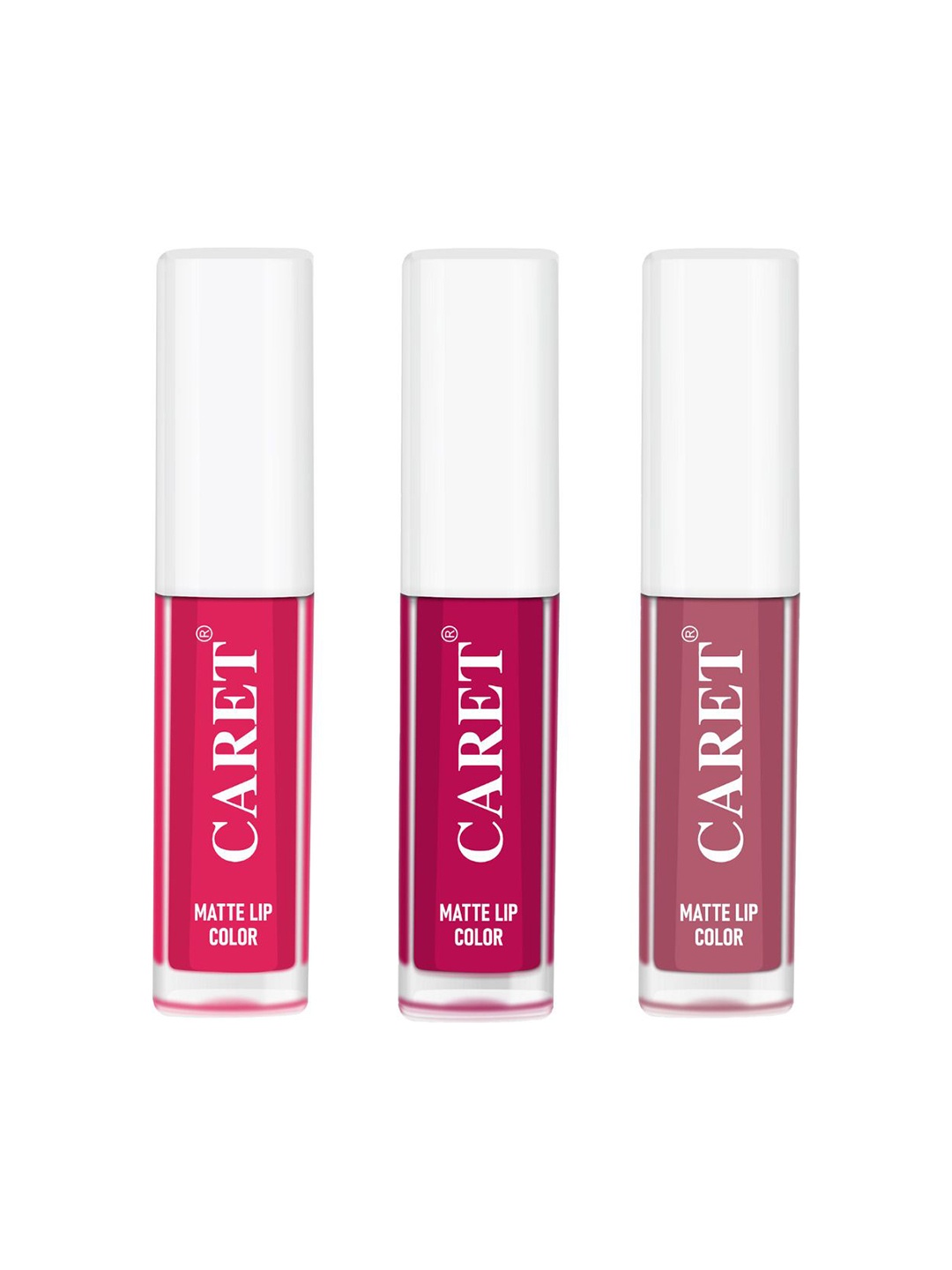 

CARET ORGANIC Set Of 3 Super-Pigmented Liquid Matte Lipsticks - 6 ml - 4 - 5 - 2, Pink