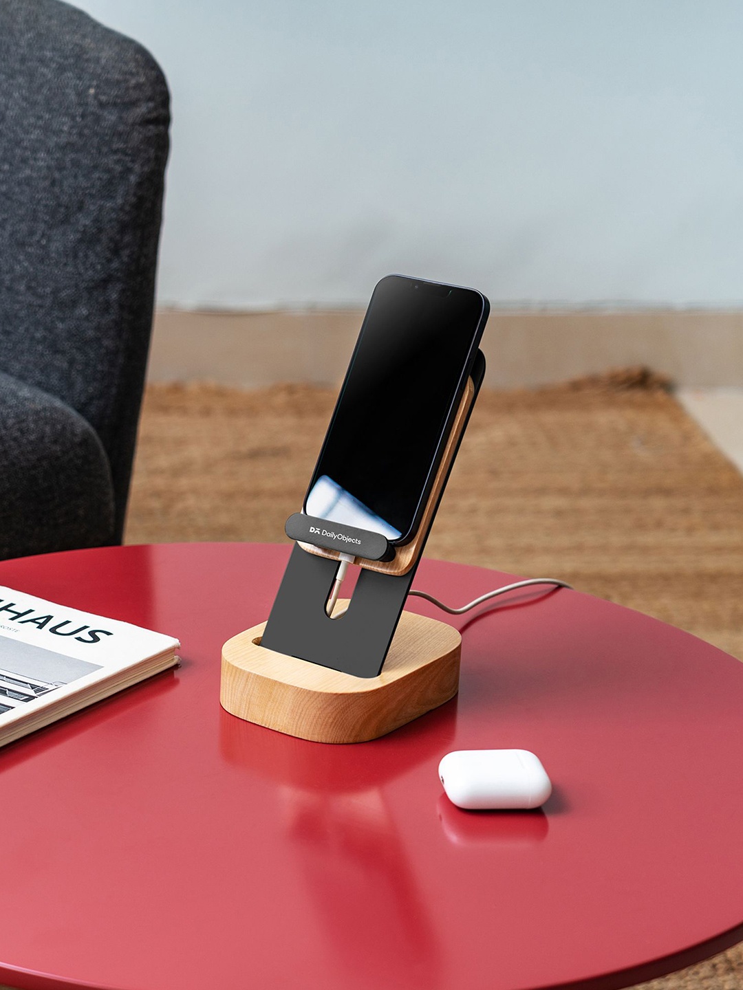 

DailyObjects Black & Beige Mount Adjustable Phone Stand Organisers