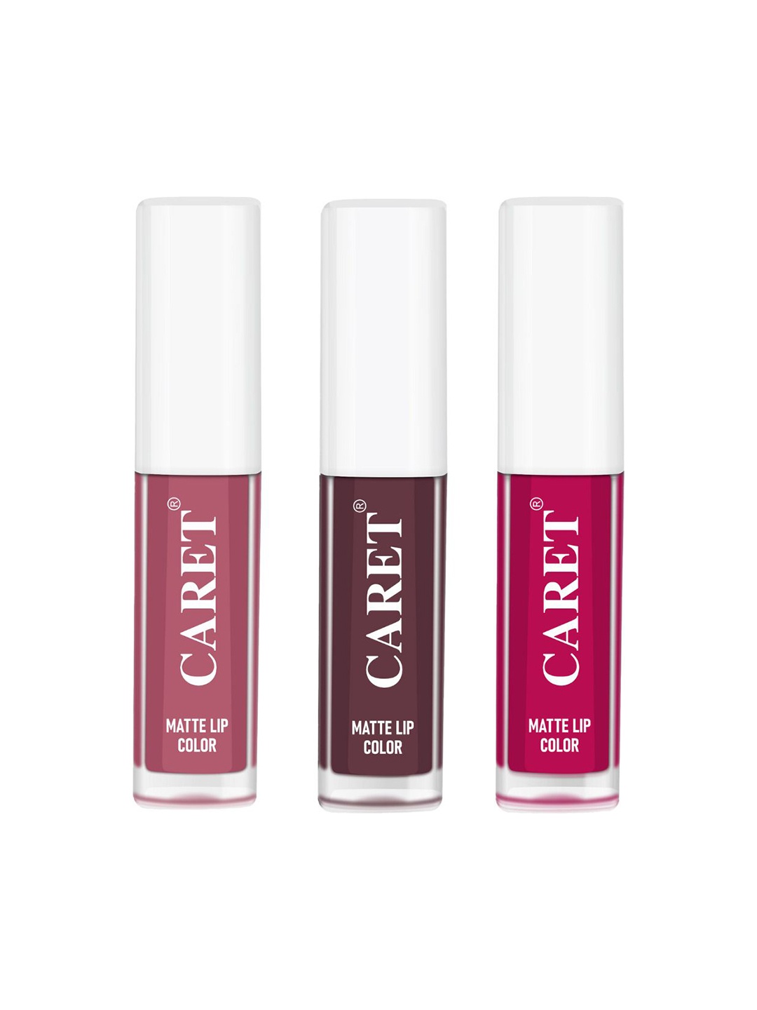 

CARET ORGANIC Set Of 3 Super-Pigmented Liquid Matte Lipsticks - 6 ml - 2 - 7 - 5, Pink