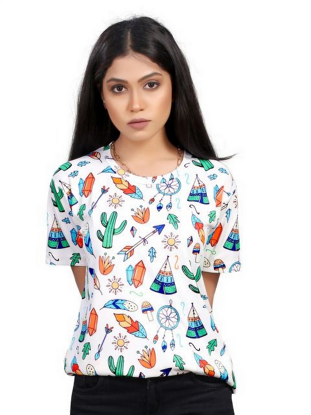 

shriez Women Printed T-shirt, Off white