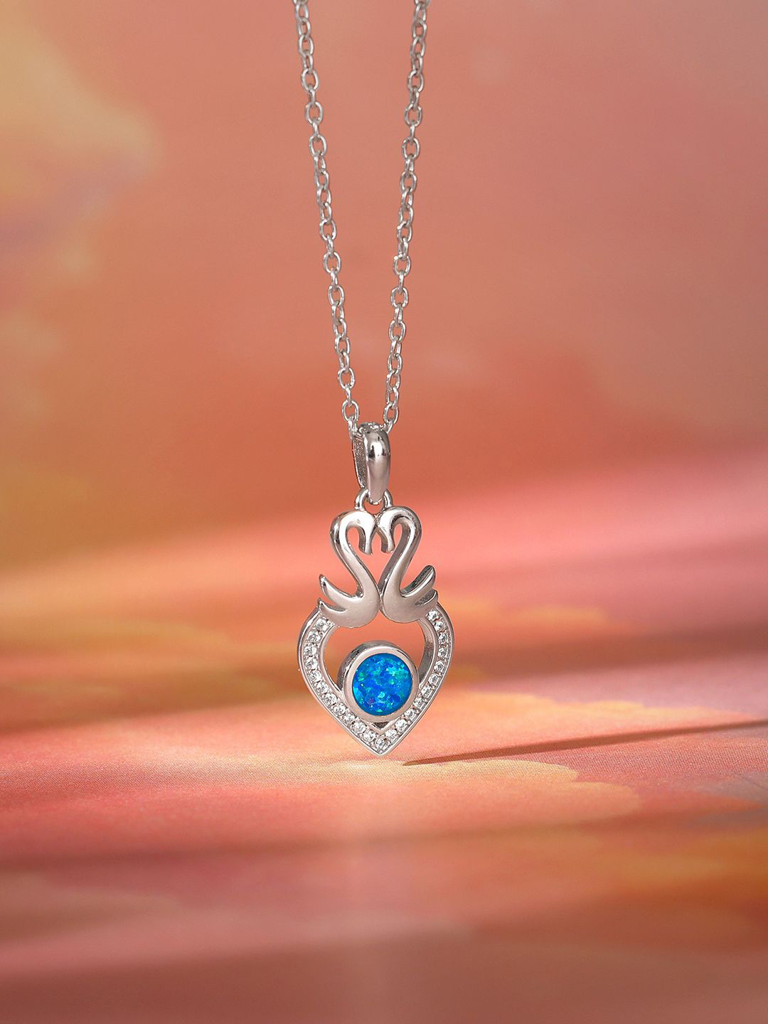

GIVA Rhodium-Plated Contemporary Pendants with Chains, Silver