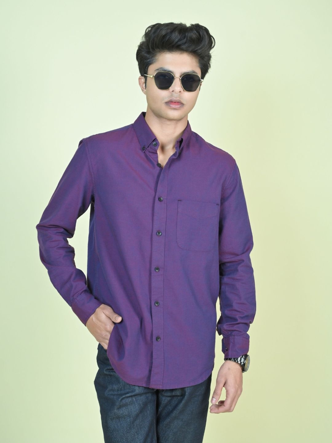 

MARC JOBBS Men Comfort Opaque Casual Shirt, Purple
