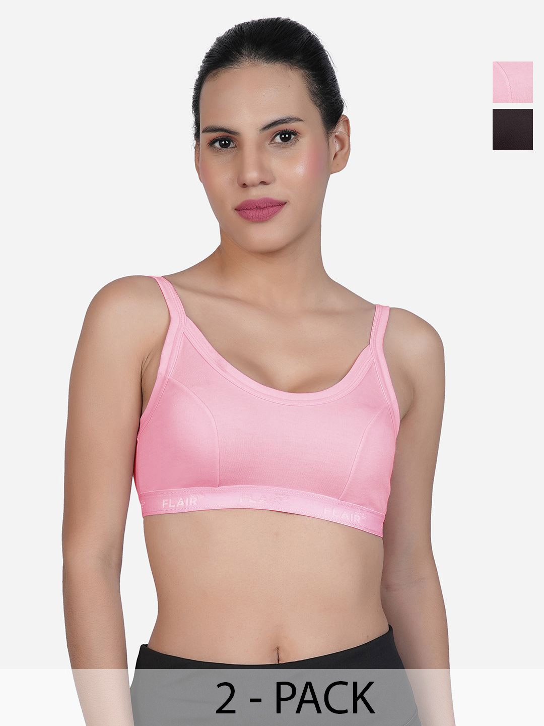 

SHYAM SONS FLAIR Women Pack of 2 Cut and Sew Full Coverage Bra, Pink