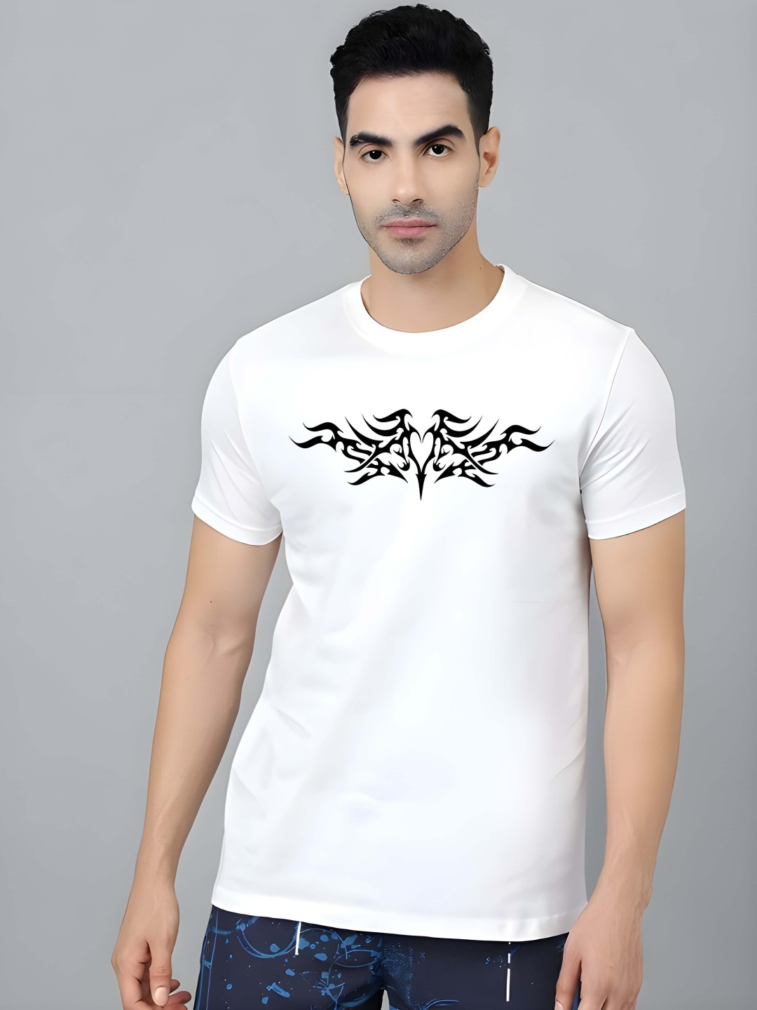 

BOWLIFESTYLE Men Pure Cotton T-shirt, White