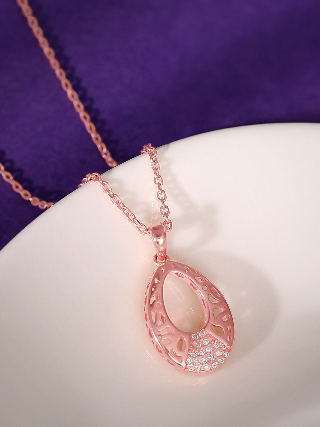 

GIVA Rose Gold-Plated Contemporary Pendants with Chains