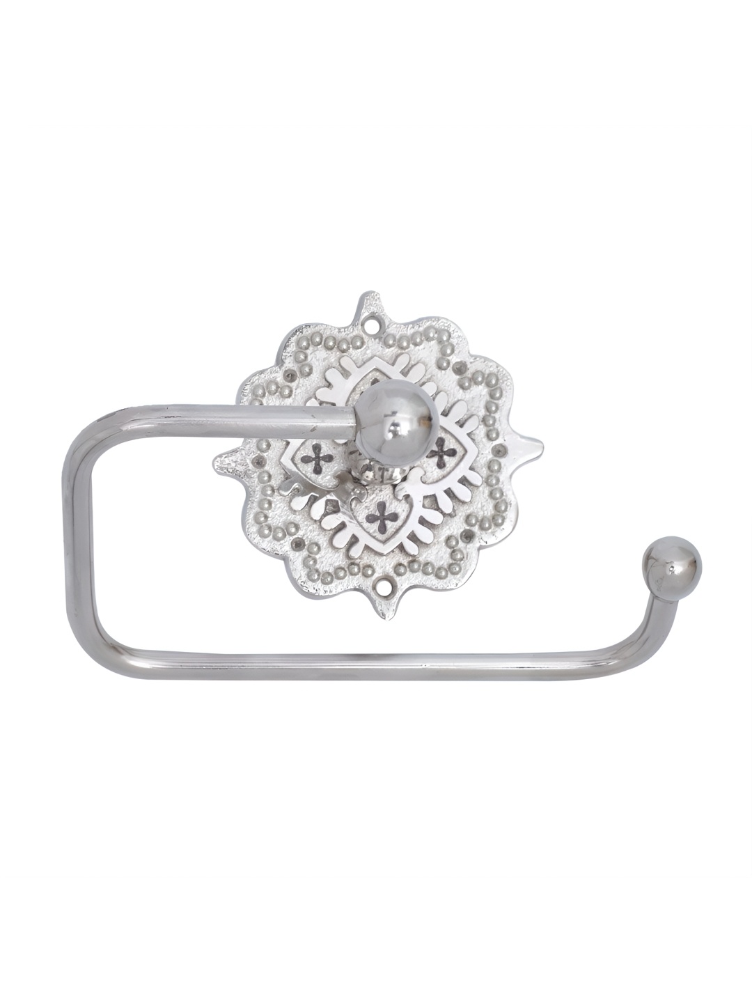 

Indianshelf Boho Silver-Toned Textured Brass Tissue Holder
