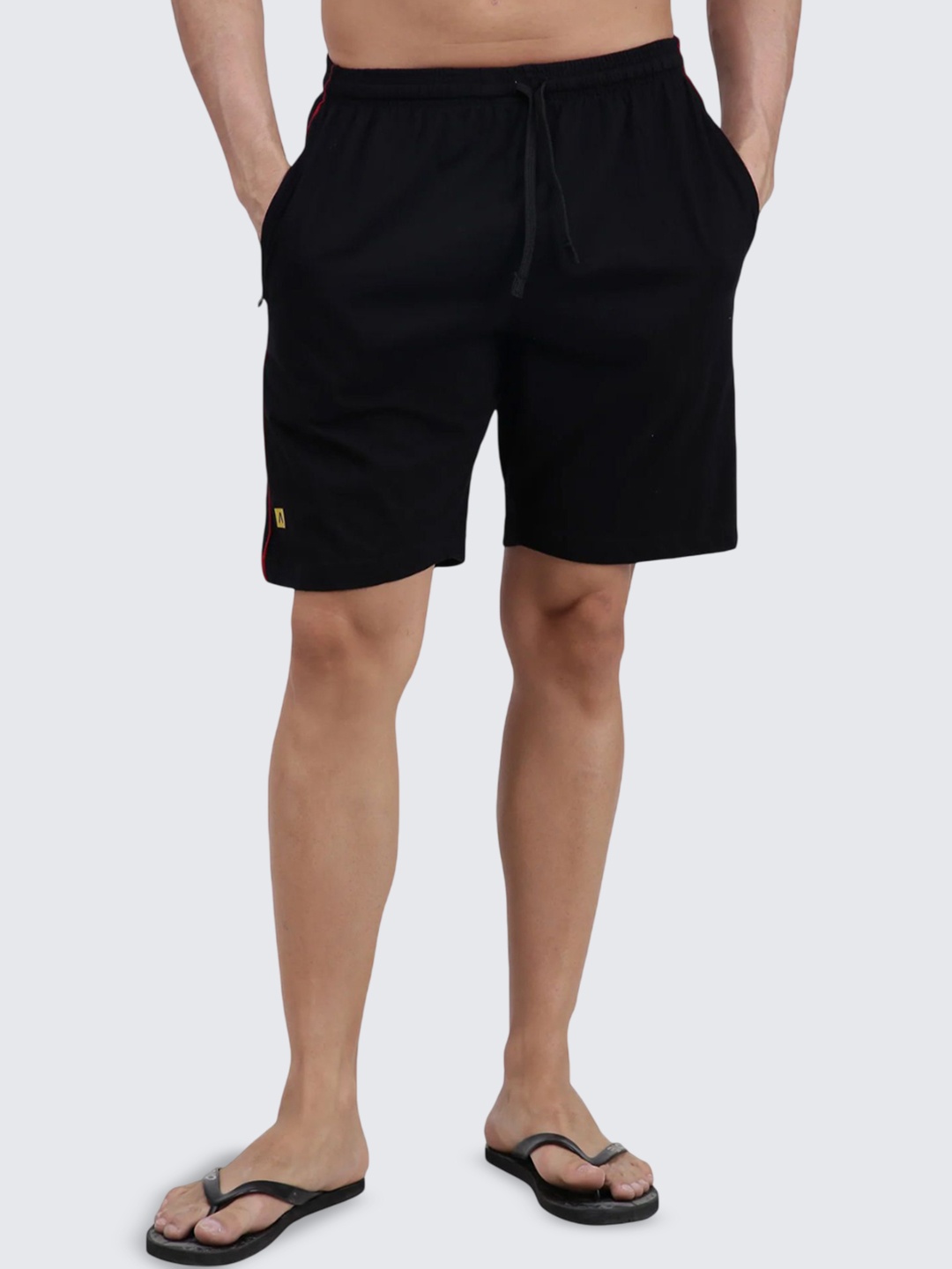 

AMUL COMFY Men Mid-Rise Shorts, Black