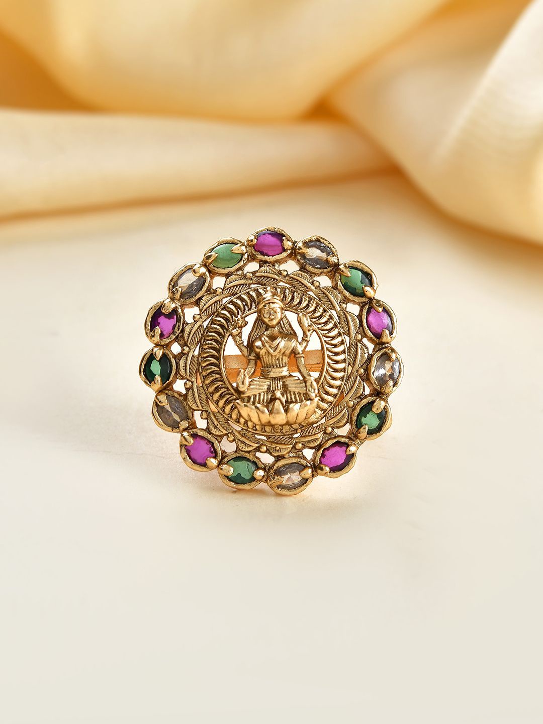 

Voylla Gold Opulence Bhavani Temple Ring