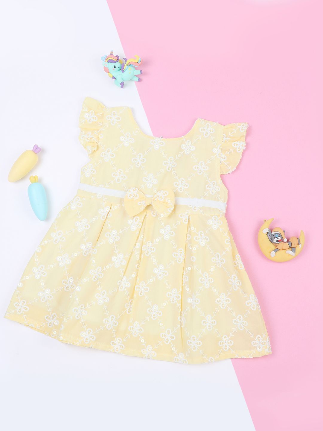 

Macwin Girls Infants Floral Print A-Line Dress, Yellow