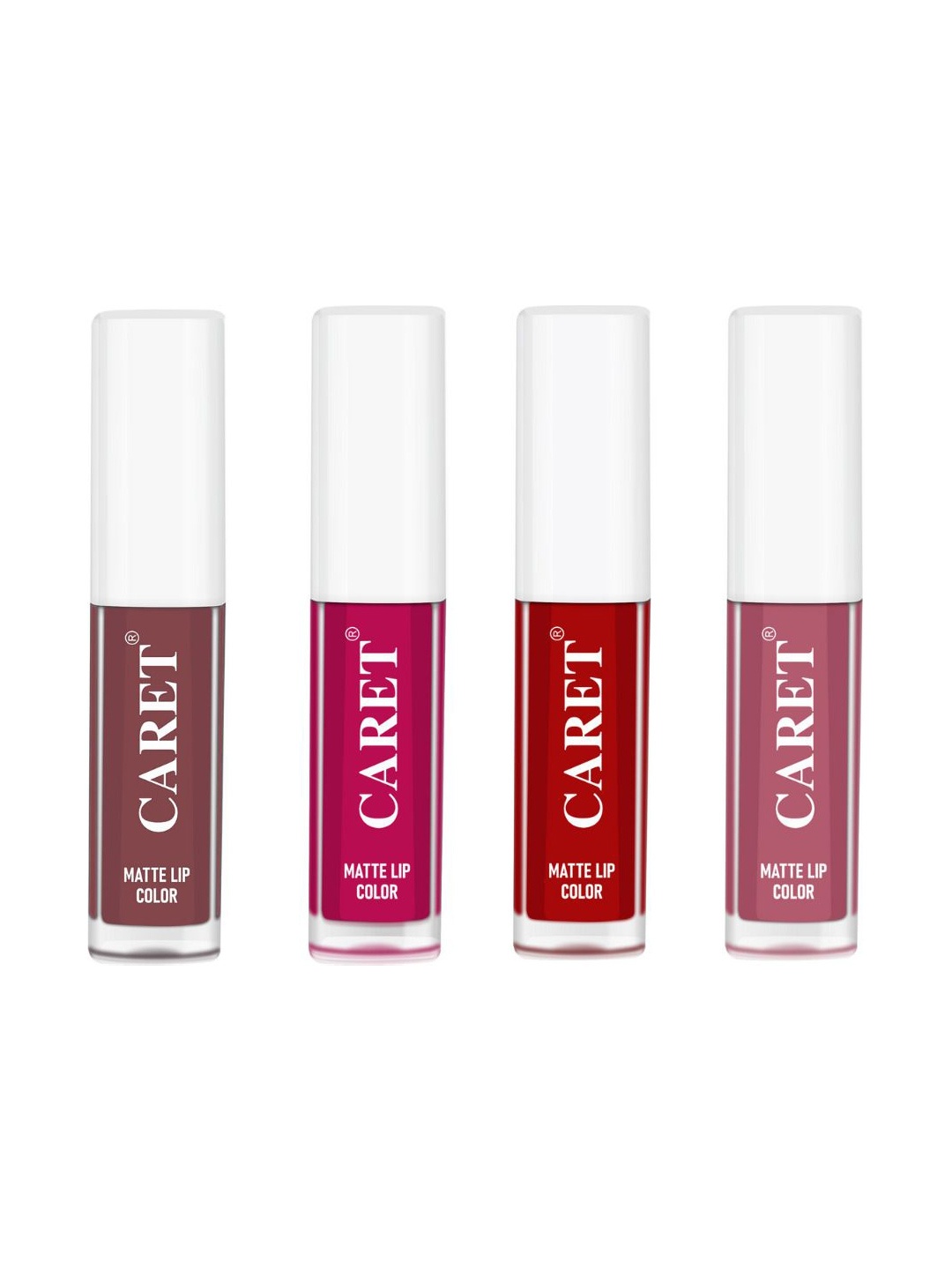 

CARET ORGANIC Set Of 4 Super-Pigmented Liquid Matte Lipsticks - 8 ml - 1 - 5 - 3 - 2, Pink