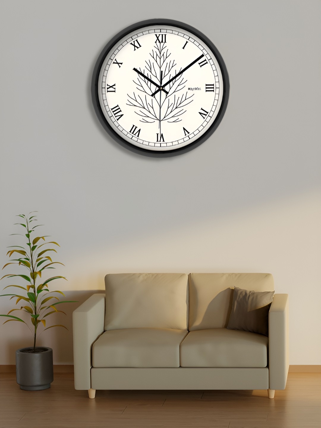 

OLIVE TREE Black & Off White Printed Round Shaped Contemporary Wall Clock