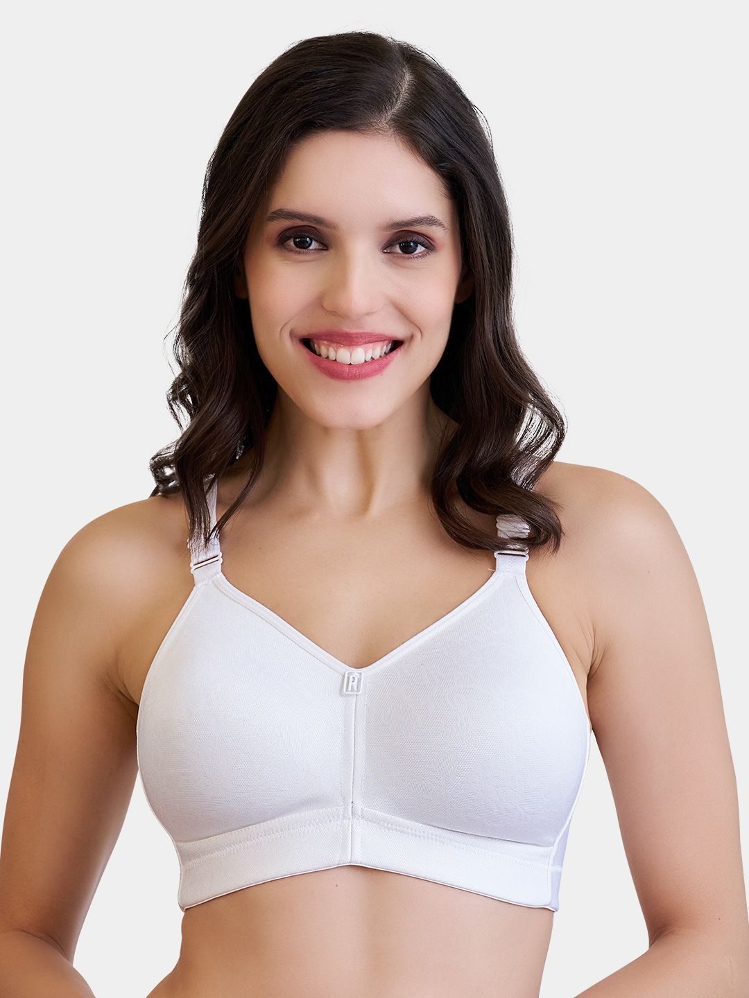 

Trylo TrueFit Women Front Jacquard Lace & Inside Interlock Fabric Full Coverage Bra, White