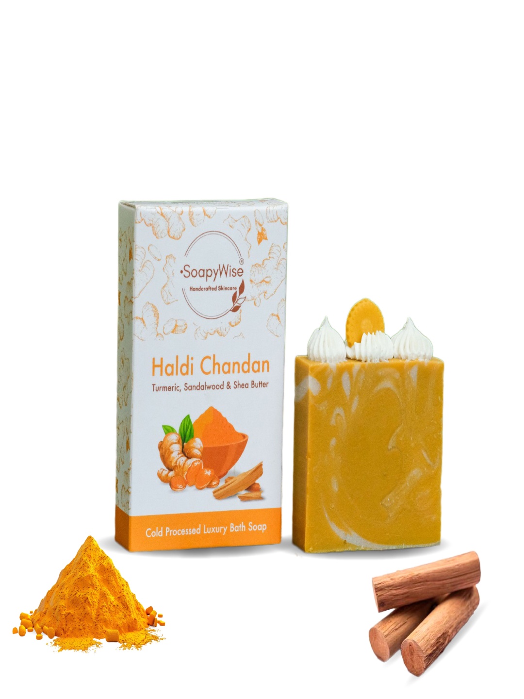 

SOAPYWISE Natural Haldi Chandan Bathing Soap - 90 g, Yellow