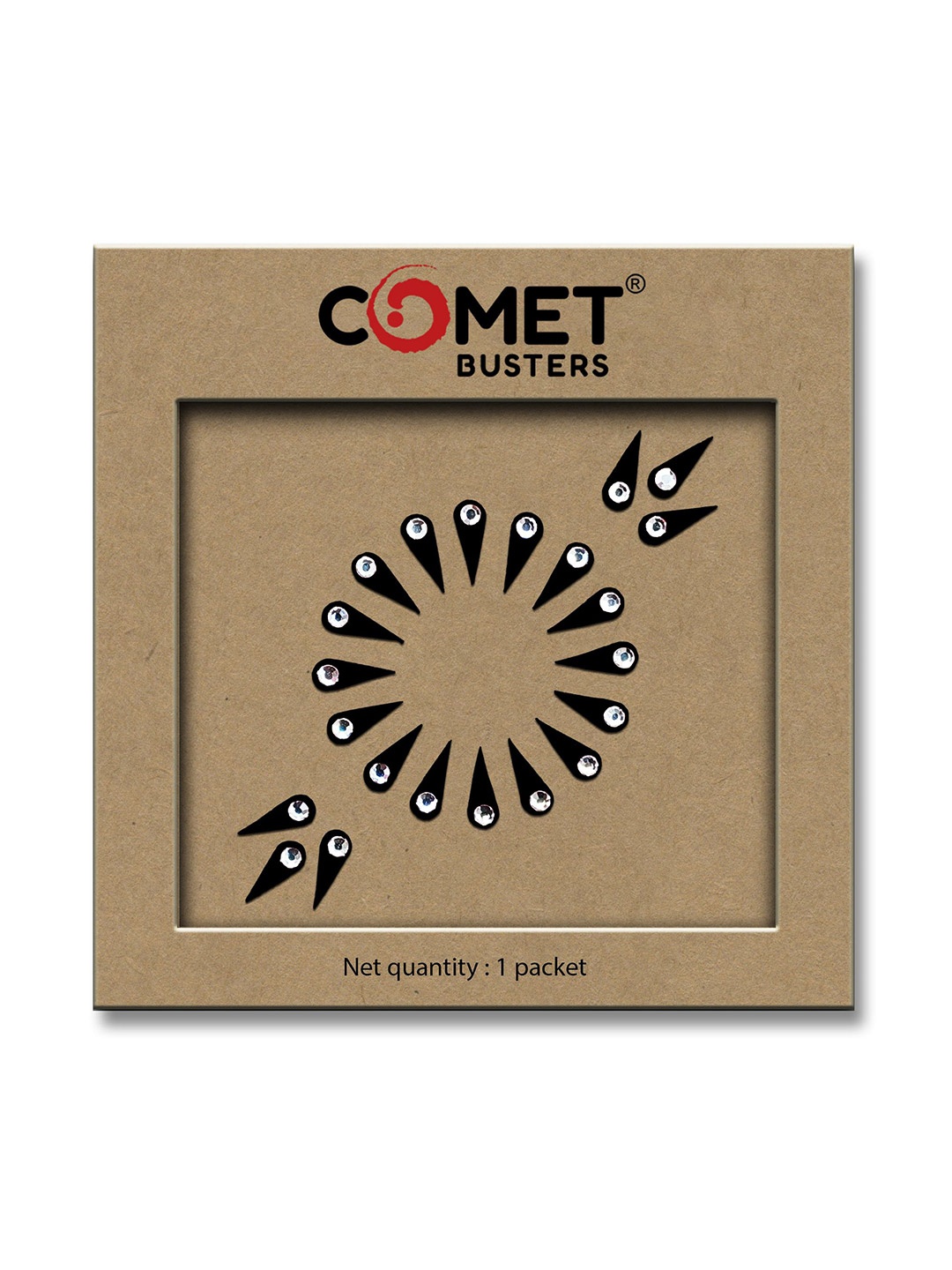 

Comet Busters Beautiful Traditional Designer Bindis - Black