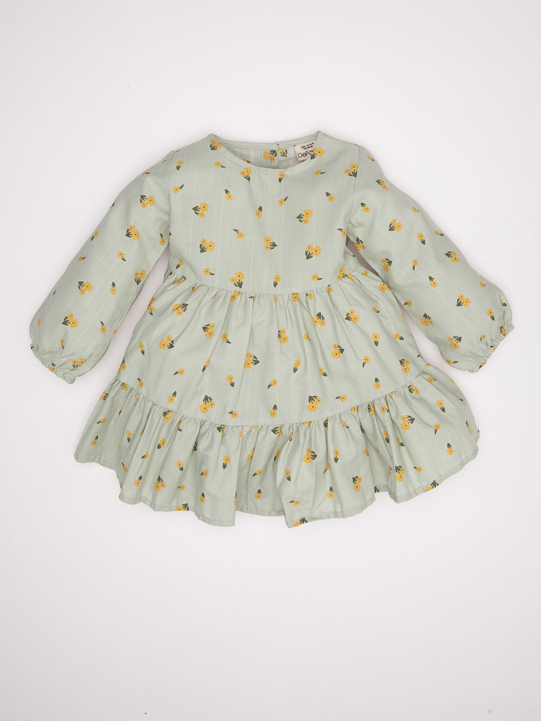 

DeFacto Girls Cotton Fit and Flare Dress, Green