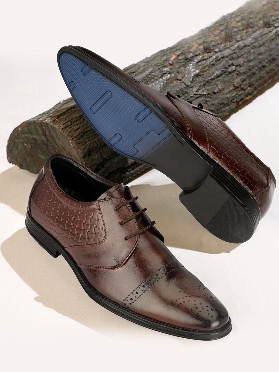 

Provogue Men Leather Formal Brogues, Brown