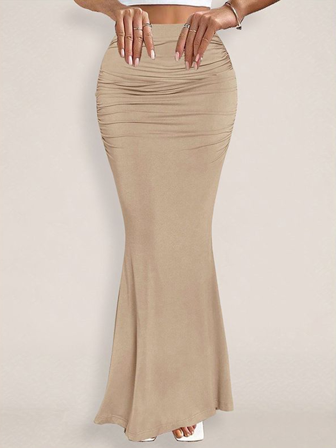 

StyleCast x Revolte Women Trumpet Maxi Skirt, Beige