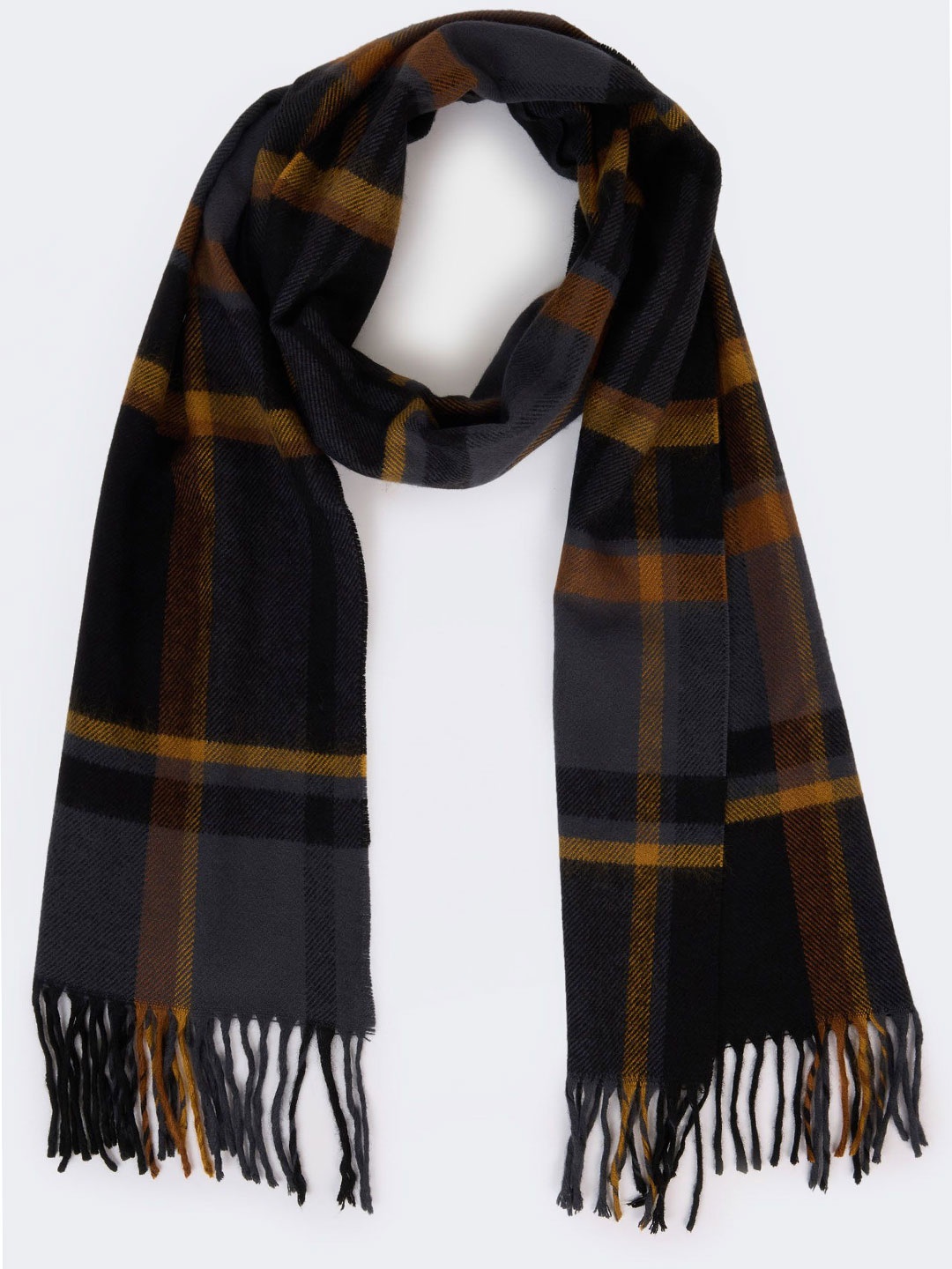 

DeFacto Men Checked Scarf, Black