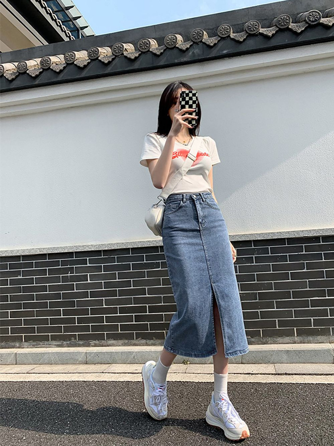

StyleCast x Revolte Flared Midi Skirt, Blue