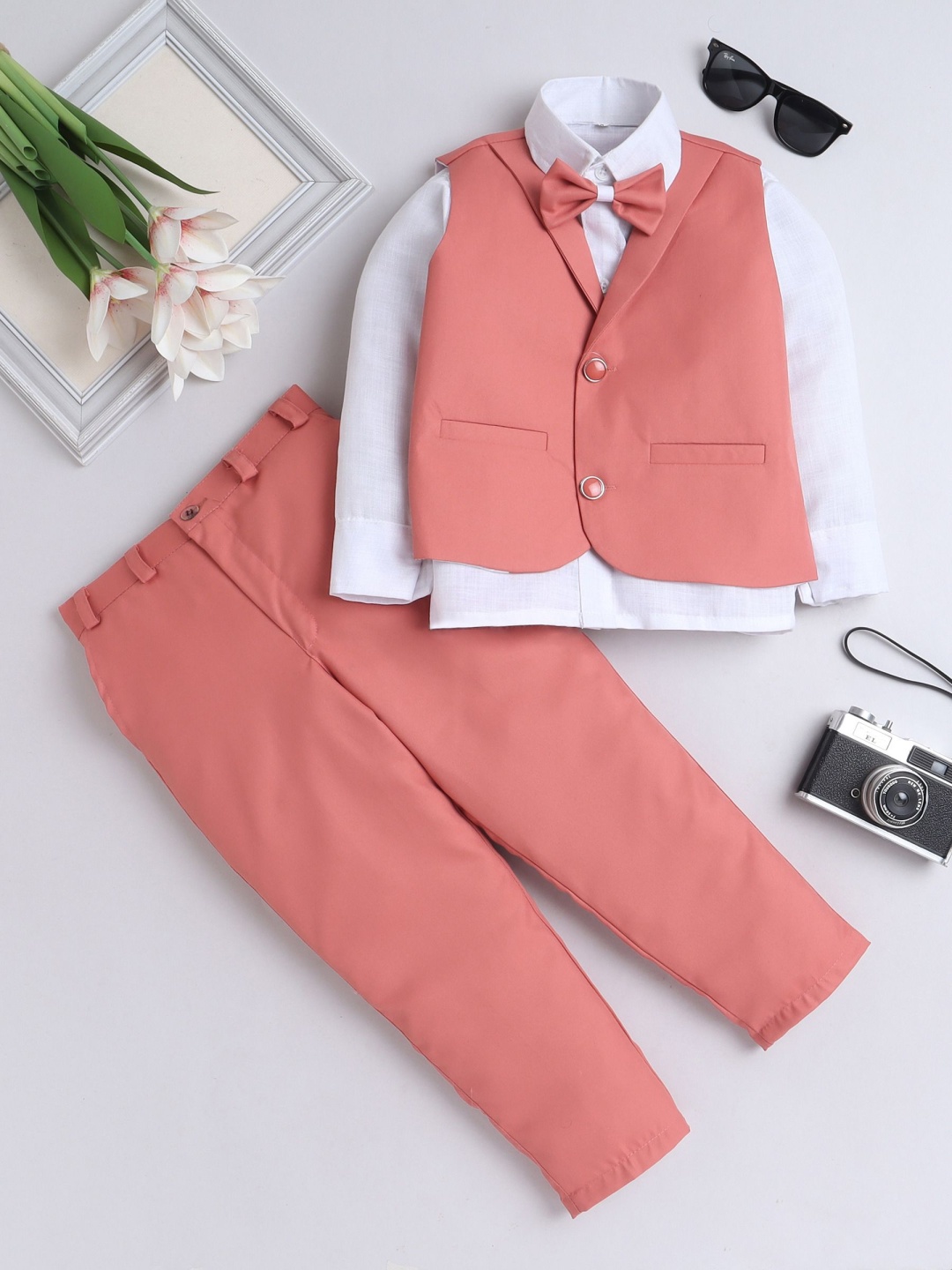 

BAESD Kids - Boys 3-Piece Shawl Collar Suit, Pink
