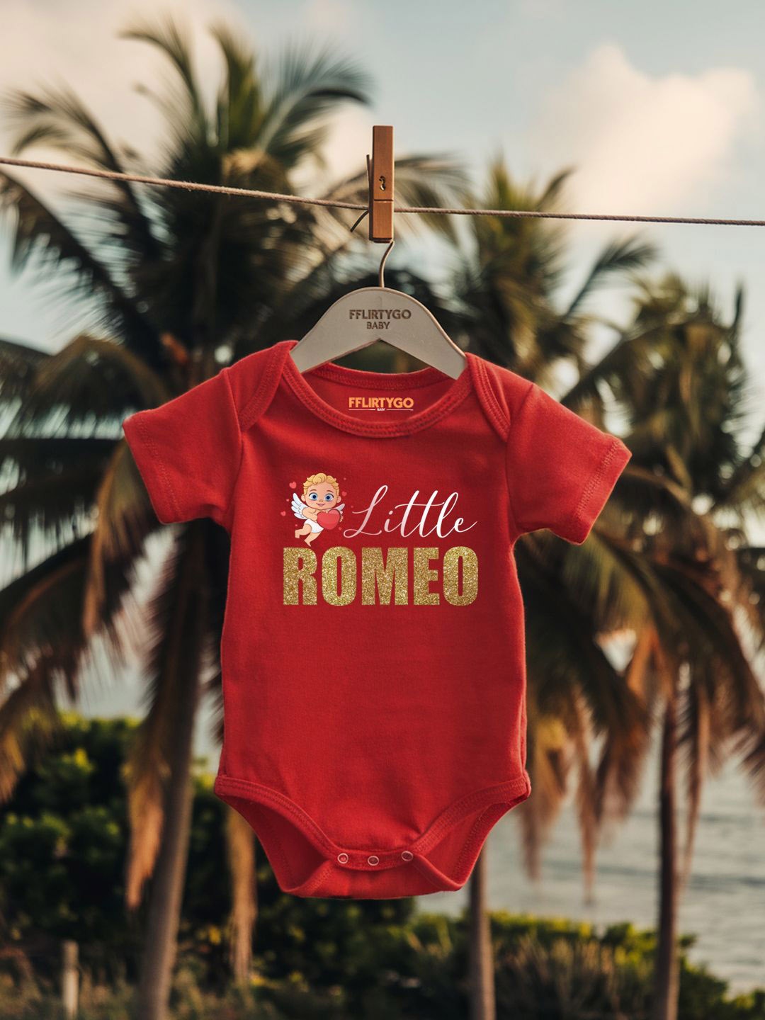 

FFLIRTYGO Infants Valentine Day Printed Cotton Bodysuit, Red
