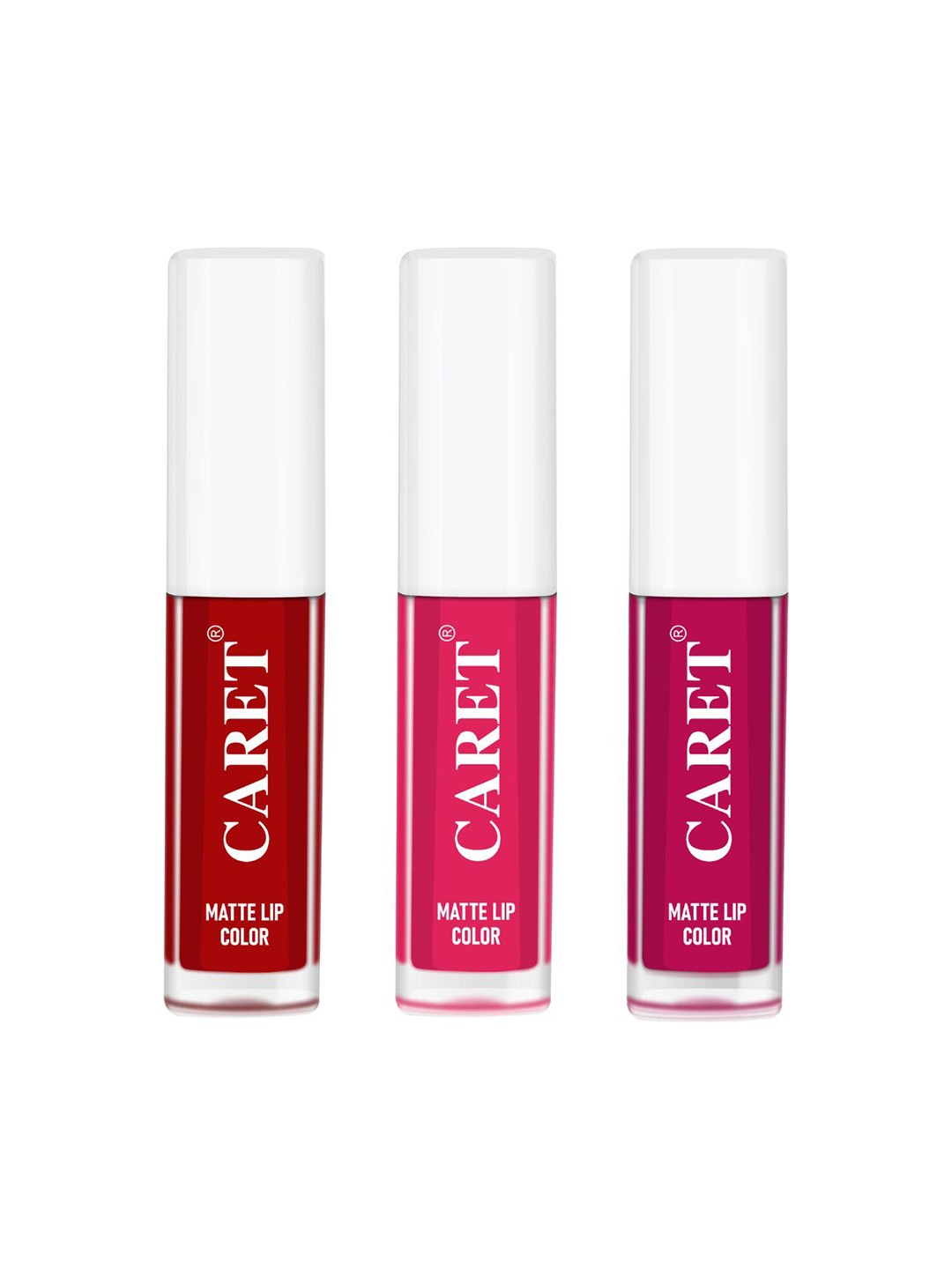 

CARET ORGANIC Set Of 3 Super-Pigmented Liquid Matte Lipsticks - 2 ml Each - 3 - 4 - 5, Red