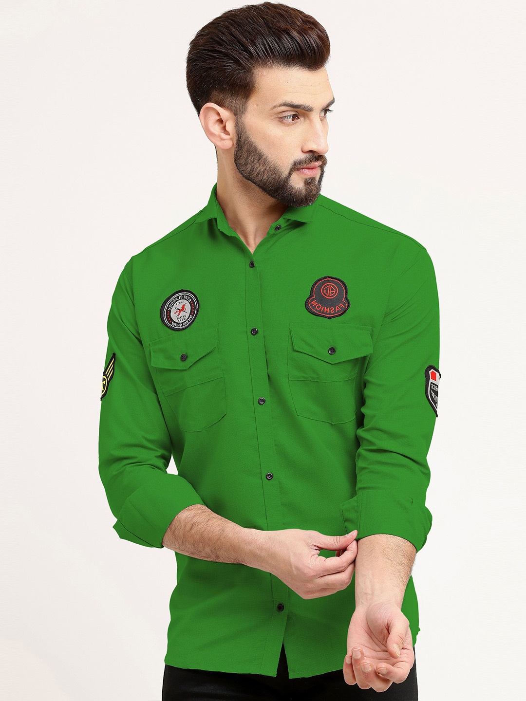 

WOXEN Men Original Opaque Casual Shirt, Green