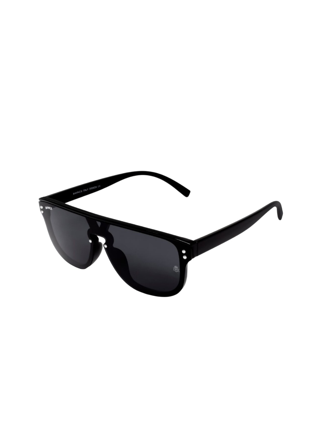 

BAVINCIS Unisex Square Sunglasses with UV Protected Lens, Black