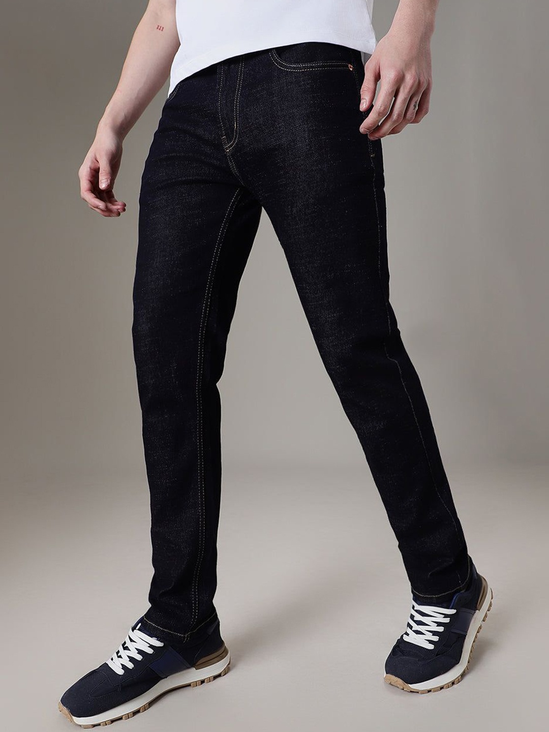

Banana Club Men Navy Dark Blue Denim Jeans, Navy blue