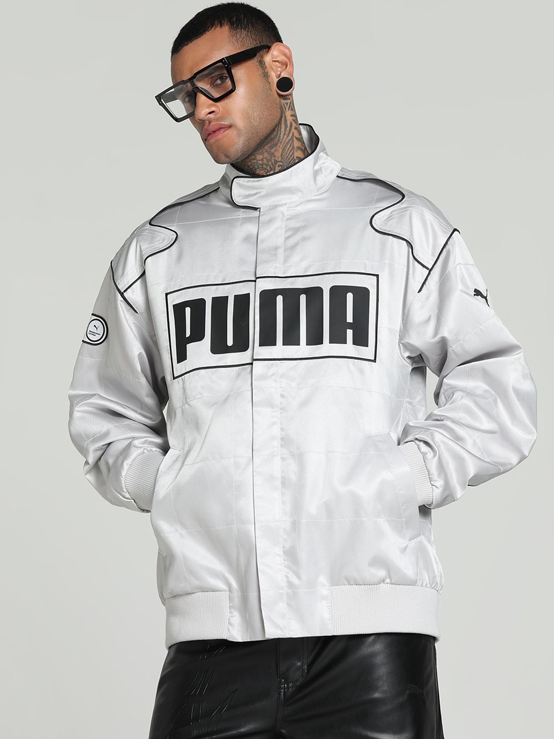 

Puma Archive Seasonal Oversized Fit Racer Jacket, Grey