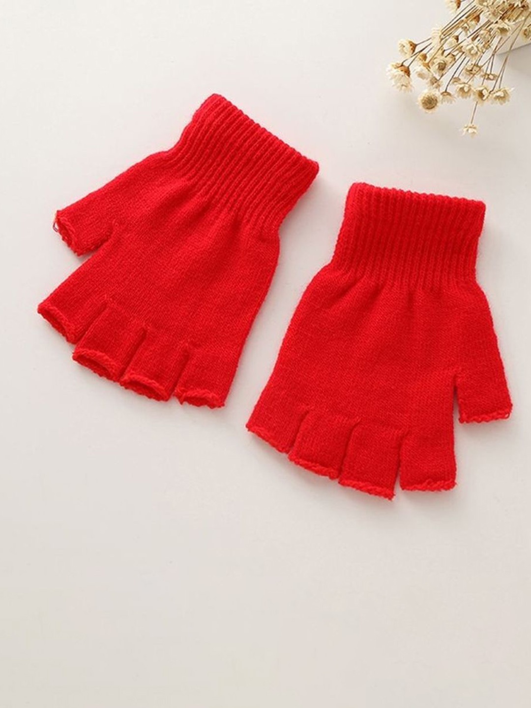 

TIPY TIPY TAP Unisex Kids Acrylic Winter Gloves, Red