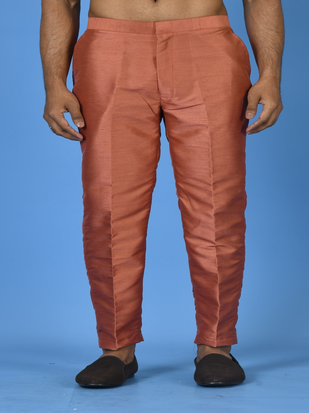 

Sayisha Men Comfort Low-Rise Trousers, Rust