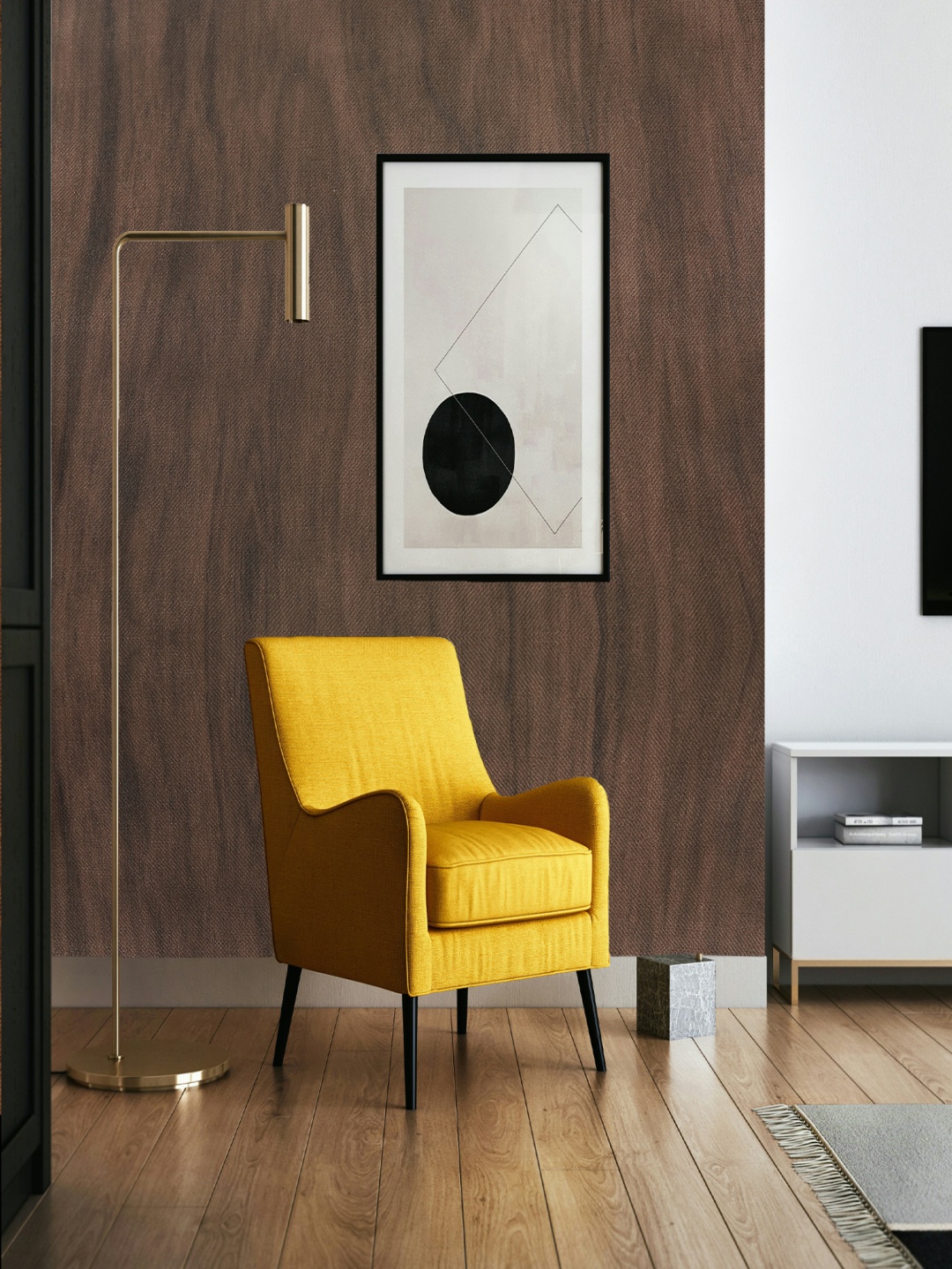 

ANNA CREATIONS Brown Printed Self-Adhesive Wallpaper