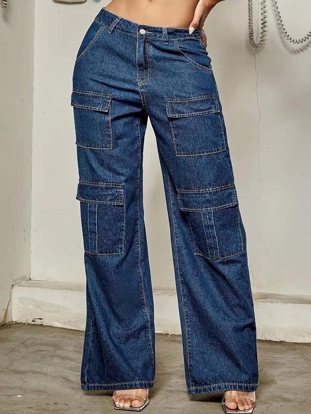 

DressBerry Women Comfort Wide Leg High-Rise Light Fade Stretchable Jeans, Blue