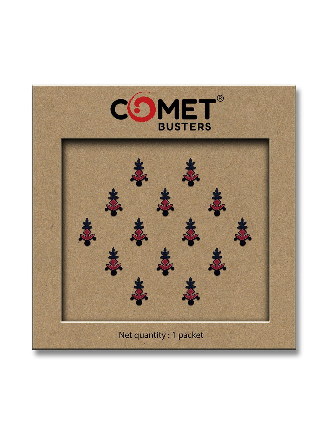 

Comet Busters Beautiful Traditional Designer Bindis - Black & Red