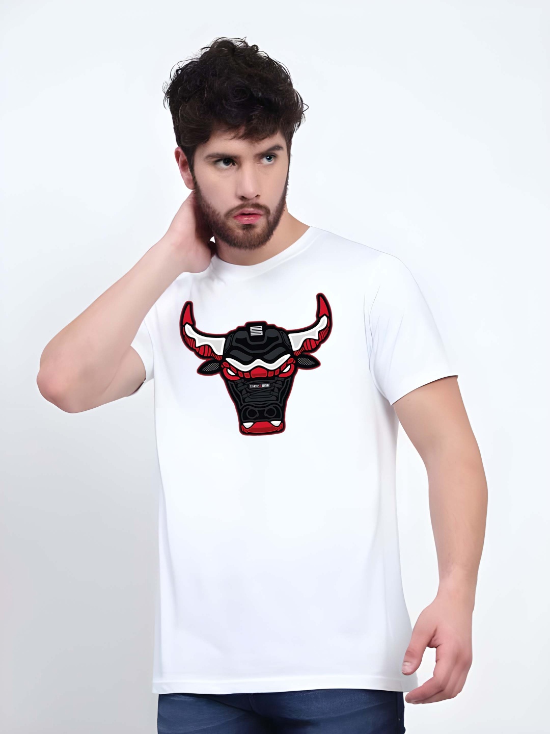 

BOWLIFESTYLE Men Pure Cotton T-shirt, White