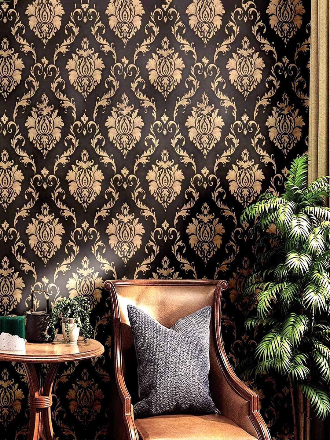 

ANNA CREATIONS Black & Brown Printed Decorative Wallpaper