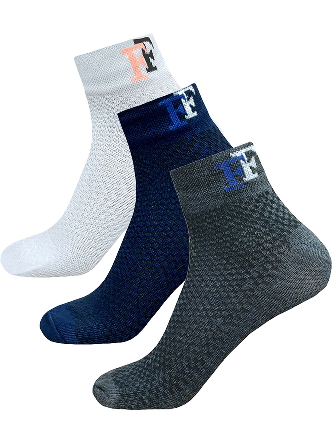 

StyFun Men Pack Of 3 Crew Length Ankle Running Socks, White