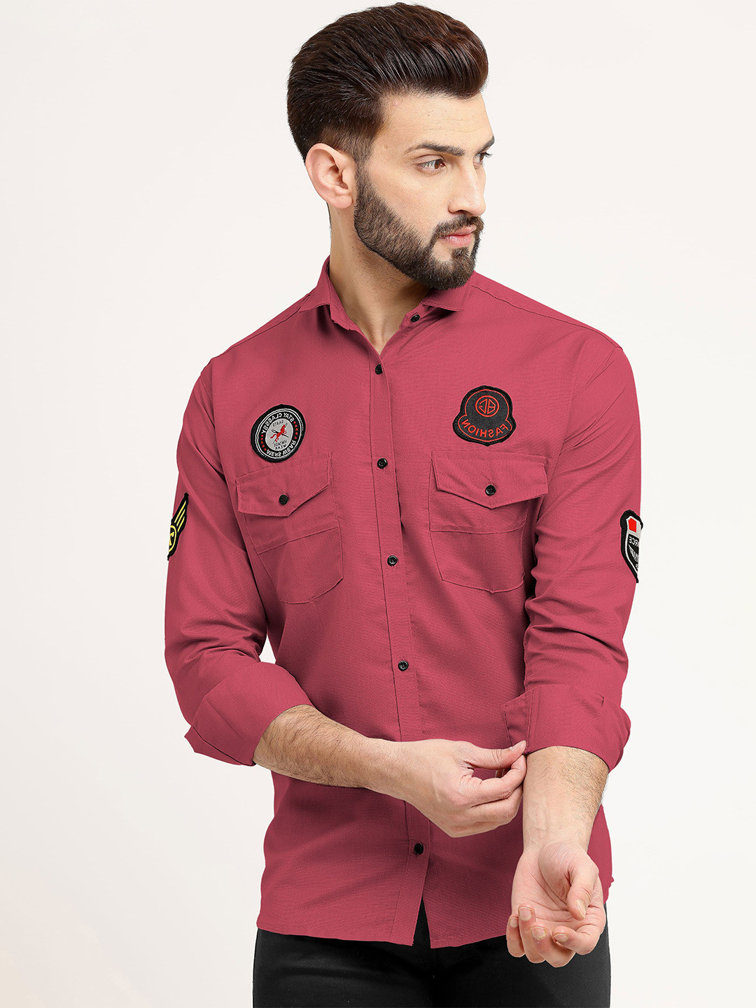 

WOXEN Men Original Opaque Casual Shirt, Pink